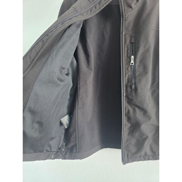 Guess Men's Coat Jacket Mens Solid Zip Up Jacket Softshell Size Medium Black - Picture 3 of 8